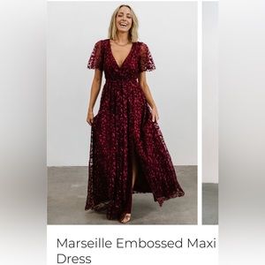 Marseille Embossed Maxi Dress in Mulberry